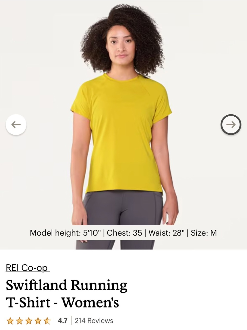 Swiftland Running T-Shirt - Women's, Yellow size Large